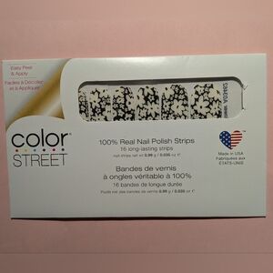 Color Street Black & White Floral Mani Nail Polish Strips DIY New Flower Power